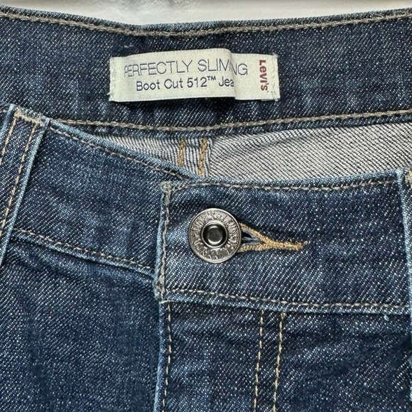Levi's 512 Perfectly Slimming Bootcut Jeans Size 10 Medium Flap Pocket Dark - Picture 5 of 8